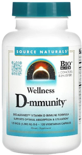 소스 내추럴스 비타민D-munity 5000IU 120 베지 캡슐 (1개당 2500IU), 1개 - 쿠팡