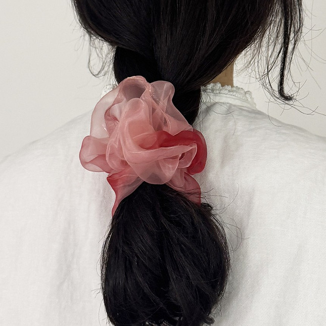 파스텔 오간자 그라데이션 5색 헤어끈 곱창끈