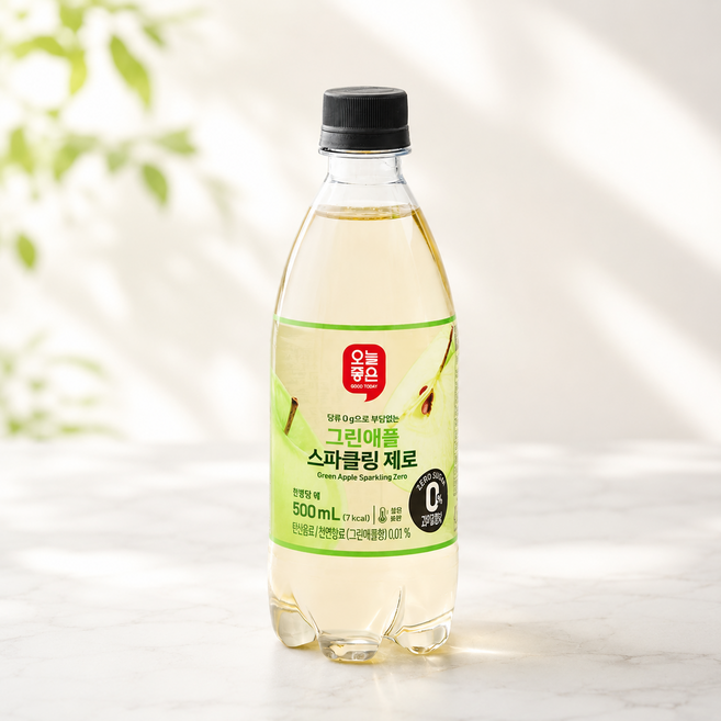 오늘좋은 그린애플 스파클링 제로 (500ML), 4개, 500ml