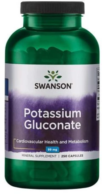 스완슨 포타슘 글루코네이트 99mg 캡슐, 1개, 250정 - 쿠팡