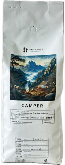 초당옥 캠퍼 고소한 다크초콜릿 블렌드 원두커피, 1개, 200g, 모카포트