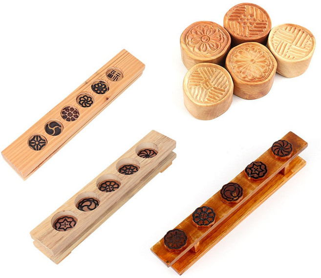 전통 다식틀 약과틀 떡틀 모음 ( 원목 떡도장 다식판 추석 떡만들기 체험 떡판 떡스탬프 떡살 ), 03. 별꽃 약과틀 5구, 1개