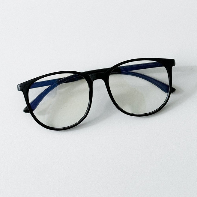 블루라이트 차단 빅사이즈 뿔테 안경 +파우치 포함