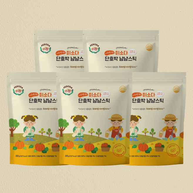 미소다 유아간식 쌀떡뻥 아이과자 롱스틱, 1개, 30g, 단호박 냠냠스틱