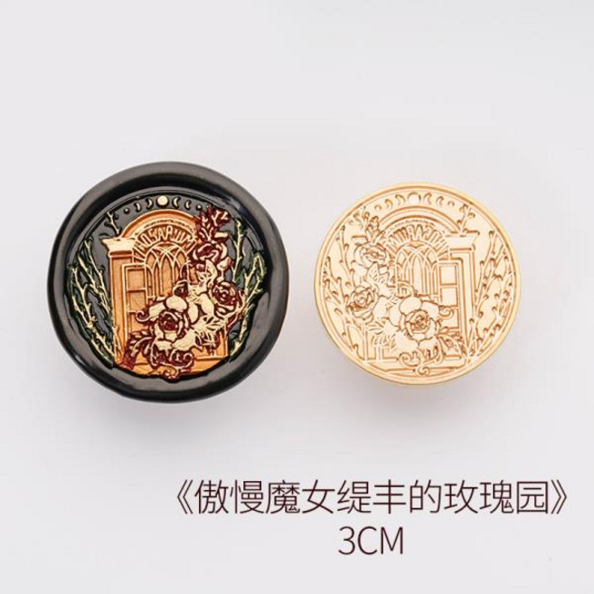 25/30MM 왁스 스탬프 씰링 레트로 플라워 네트 및 로즈 파이어 래커 씰 로즈 시리즈 선물 웨딩 도구 포스트 장식 맞춤 제작인사말 카드 봉투, 3