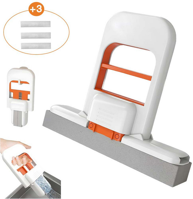 루베이 접이식 미니 밀대 스퀴지 스펀지 행주 걸레 물기제거 공간절약 주방/욕실/차량, 1개