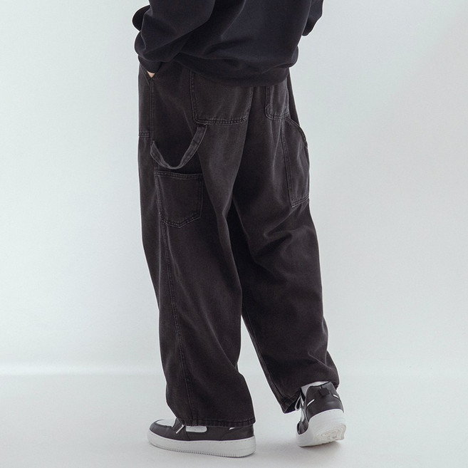 스몰더 남자 카펜터 와이드 밴딩 데님팬츠