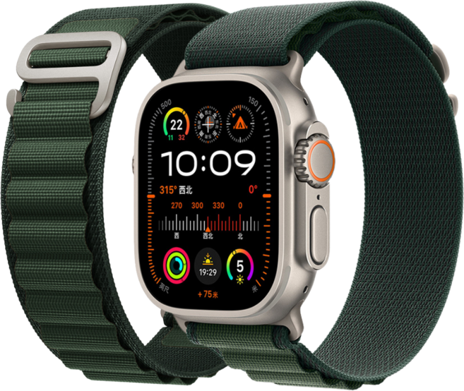 애플워치 호환 스포츠 알파인 루프 스트랩 울트라1/2/3 11 10 9 8 7 3 SE1/2/3, 다크그린/티타늄, 1개