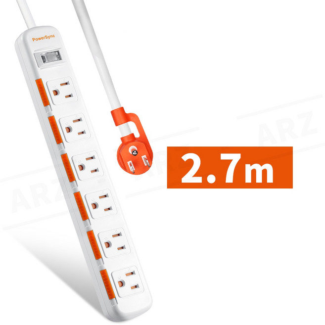 PowerSync 防塵蓋延長線 一開六插, 1個, 2.7M