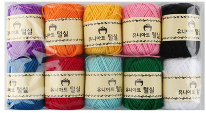 유니아트 털실 지관실 혼합 10개입, 1개