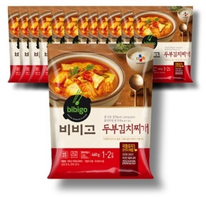 비비고 두부듬뿍 김치찌개, 460g, 12개