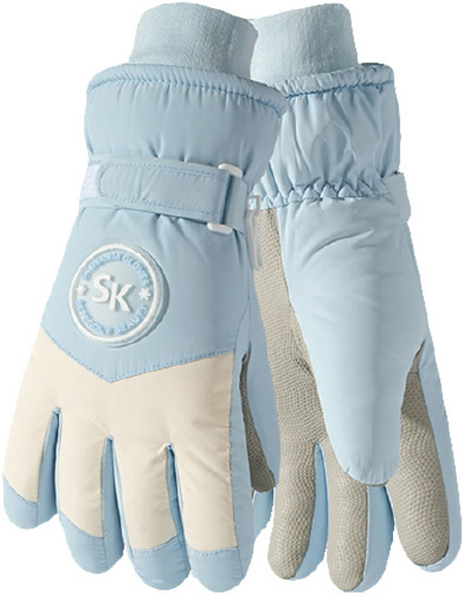 HOME GYM CLUB 加絨保暖滑雪手套 防風防水觸屏手套, 藍米色, 1套