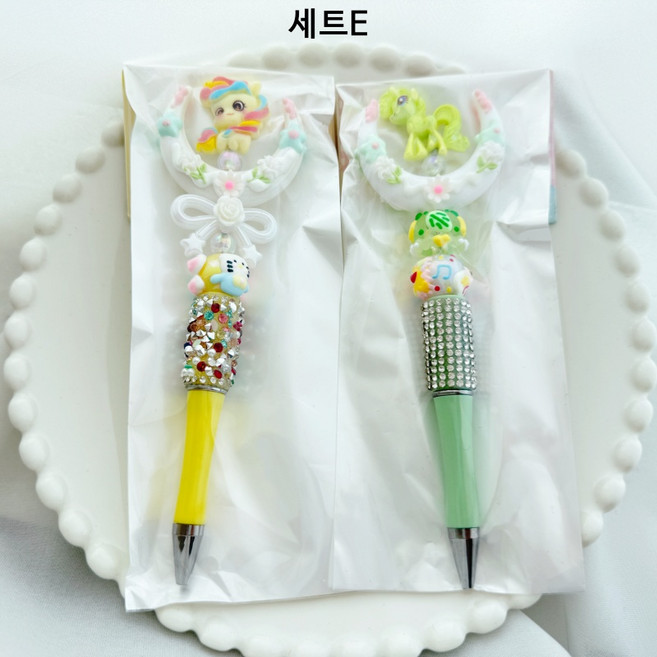 볼펜꾸미기 완제품 예쁜 유니콘 볼펜, 1개, 세트E