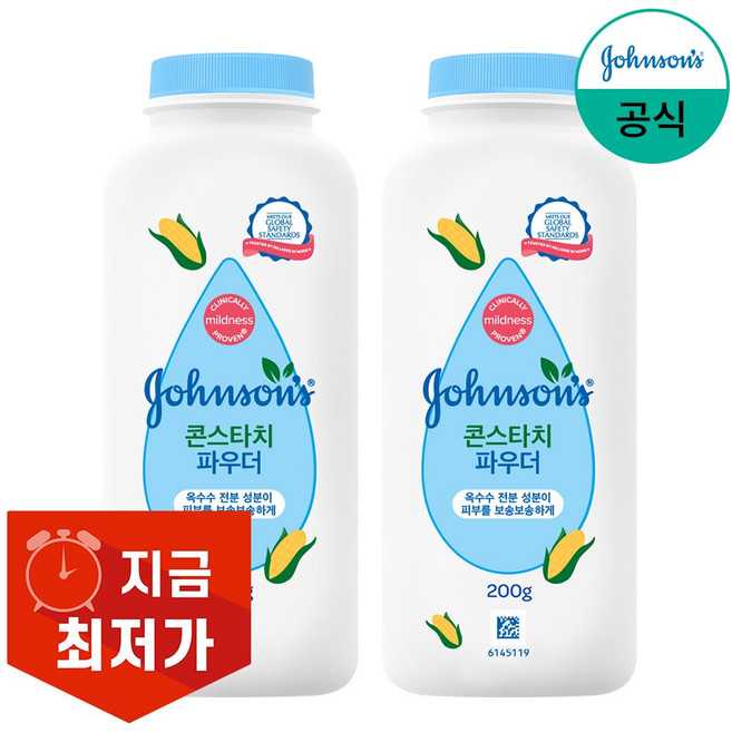 존슨즈 베이비 파우더, 200g, 2개