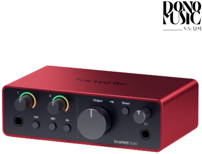포커스라이트 Scarlett Solo 4세대 앰프 오디오, Scarlett Solo 4th+총알잭, 혼합색상