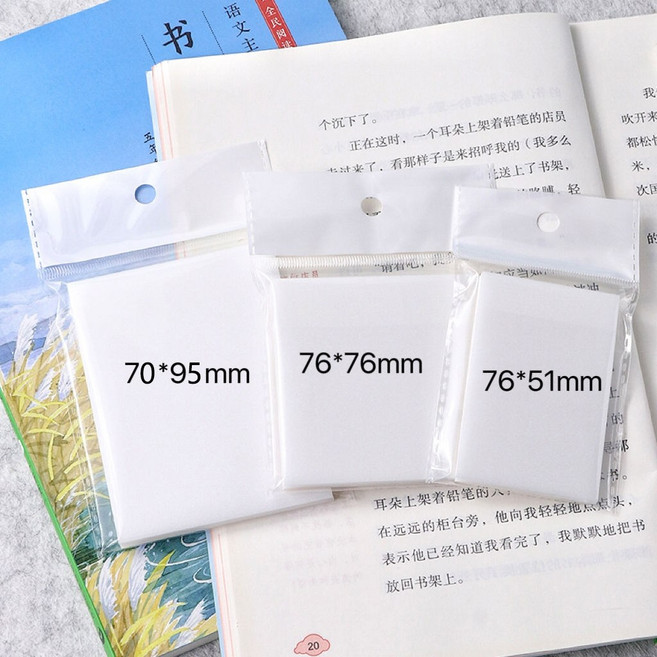 透明便利貼 課堂筆記神器 標籤貼, 1個, 76*51  50張  白色