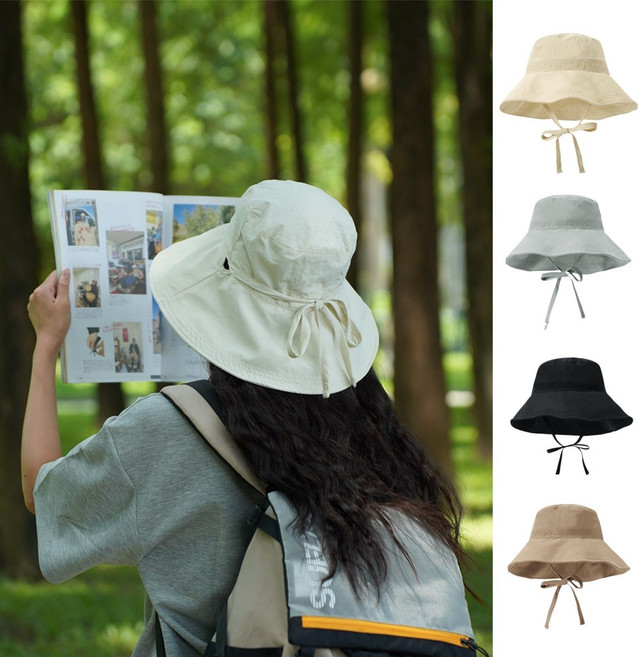 여성용 대형 모자챙 어부 모자 UV차단 썬캡 가볍고 편안한 시원한 소재