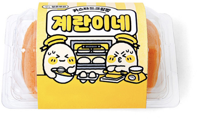 계란이네 커스터드크림빵, 52g, 3개