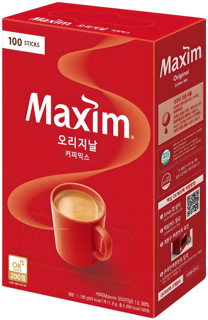 맥심 오리지날 커피믹스, 11.8g, 100개입, 1개
