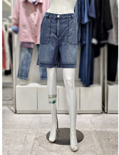 크로커다일레이디 뒷밴딩 데님 반바지 CLEMDP106