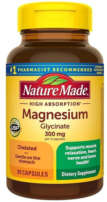 네이처메이드 마그네슘 글리시네이트 300mg 캡슐 90정, 네이처메이드 마그네슘 글리시네이트 300mg 캡슐 90, 1개 - 쿠팡