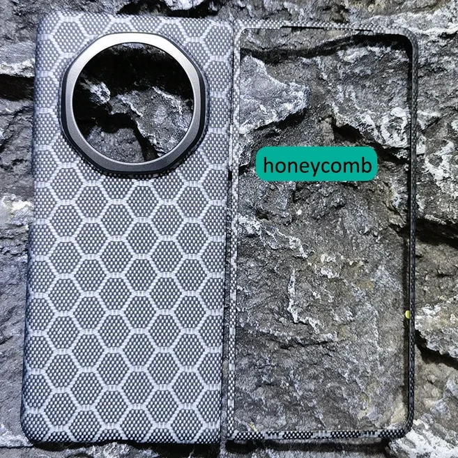 Honor Magic V3 용 진짜 탄소 원단 섬유 아라미드 케이스 초박형 경량 쉘, 04 honeycomb, 01 For Magic V3, 03 honeycomb