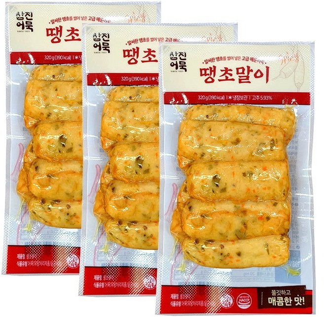 삼진어묵 땡초말이 8개입 320g 매운어묵 묶음3개, 3개