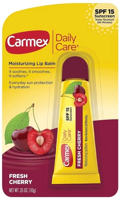 카멕스 데일리 케어 모이스처라이징 튜브형 립밤 체리, 10g, 3개 - 쿠팡