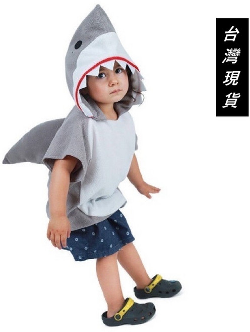 萬聖節兒童鯊魚造型服裝 可愛海洋動物派對角色扮演服 適用90-120CM