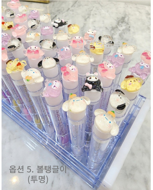 리얼뷰티 케이스 마스카라솔 귀여운 캐릭터 속눈썹 브러쉬, 50개, 옵션5. 볼탱글이(투명)