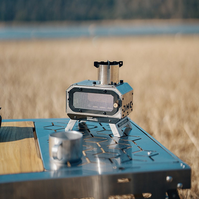 칠나무 캠핑 스토브화로대 미니 난로 옥외 등유 난방 캠핑, 1개, 실버