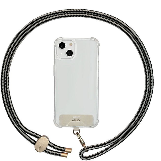 아르노 애니 핸드폰스트랩 1세트, 블랙앤화이트, 1개