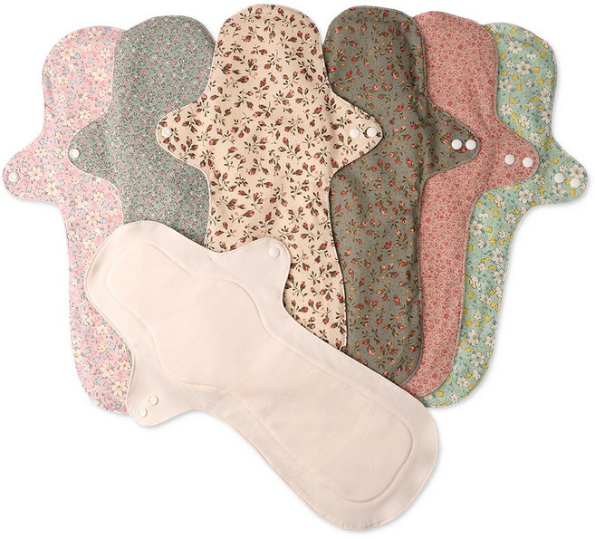 빨아쓰는 유기농 오가닉 요실금 패드 성인용 천기저귀 다회용패드 다용도패드 세트, 그린, 3개입