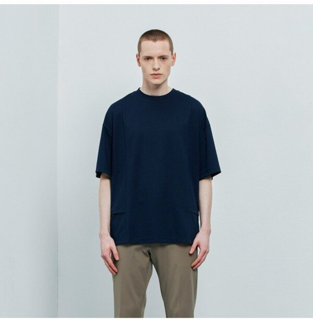 크리스크리스티 크리스크리스티 절개 디테일 반팔티셔츠_NAVY / KKMASWMDP05