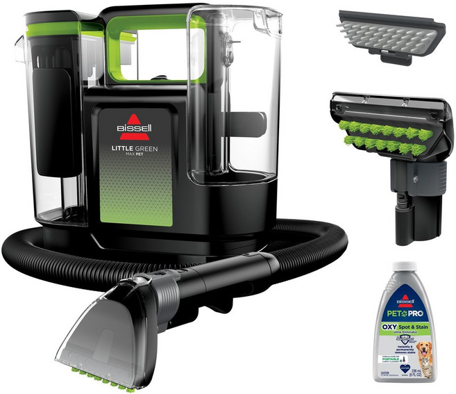 BISSELL® Little Green® Max 반려동물 휴대용 카펫 및 덮개 딥 클리너 자동차/자동차 디테일러 셀프 클리닝 튼튼한 얼룩 도구 및 반려동물 제모 도구 포, Modern, 상세설명참조