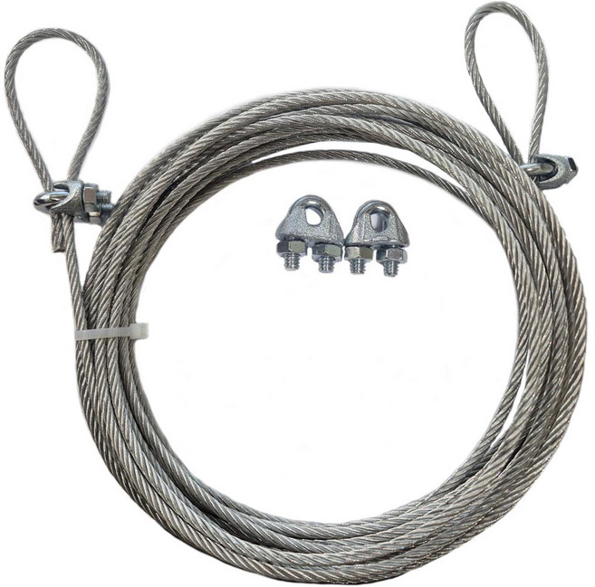 와이어로프10미터(클립4개포함) 철와이어10M 클립4개포함 10미터단위 스틸로프 부드러운와야 wire rope, 6mm(7*19)-10미터, 1개