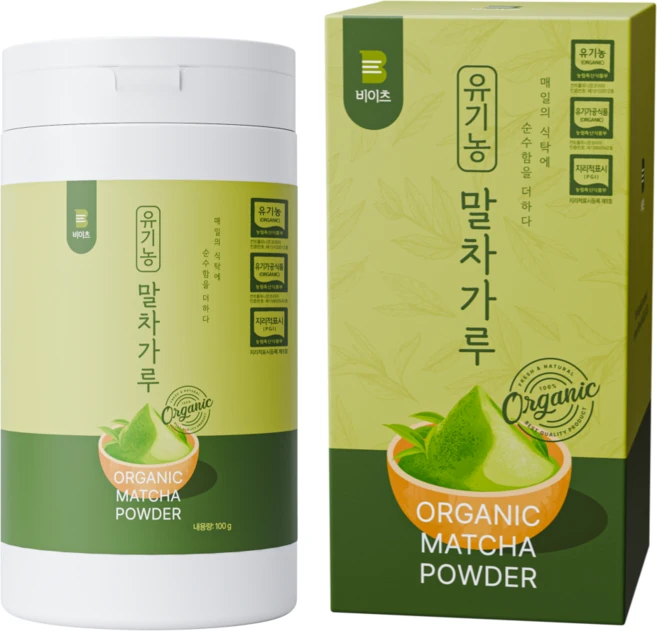 순수 유기농 비이츠 보성 말차가루, 1개, 1개입, 100g - 쿠팡