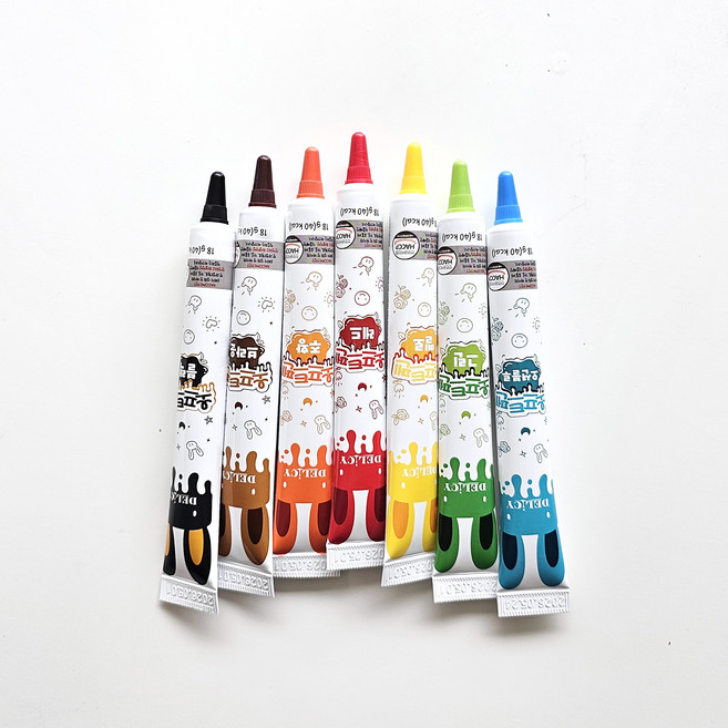 굳지않는 소프트펜 7색 세트 (중탕 없이 바로쓰는 초코펜 데코펜), 126g, 1개