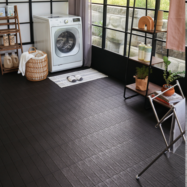 자취생활연구소 촘촘형 조립마루 데크타일, 차콜, 4개