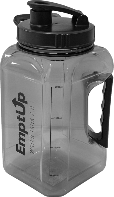 Emptiup 대용량 물통, 1개, 2L, 블랙