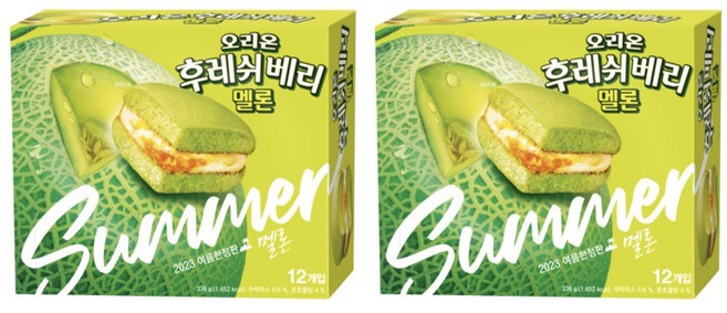 2024 얼려먹으면 더 맛있는 진짜 멜론잼을 넣어 만든 오리온 후레쉬베리 멜론(사탕증정), 372g, 2개