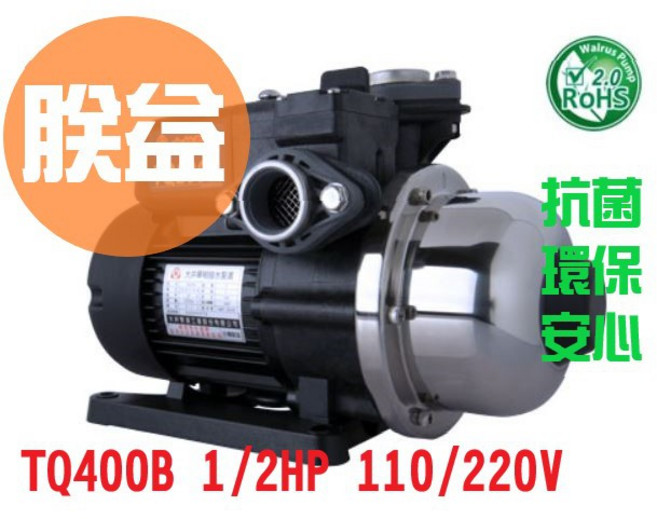 Walrus Pump 大井泵浦 電子穩壓加壓馬達 TQ400B 靜音抽水機, 1個, TQ400B+防雨罩(副),6分