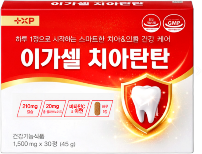 이가셀 칼슘 이가 탄탄함 치아 건강 프로폴리스 영양제, 1개, 30회분