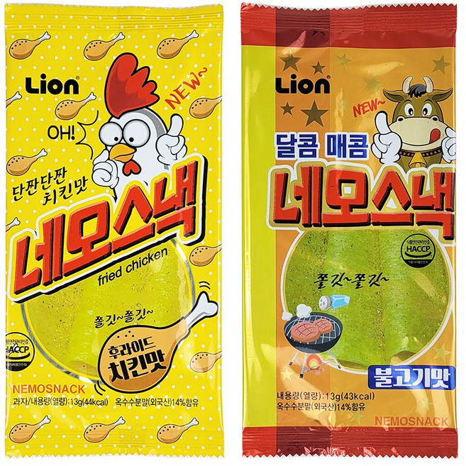 네모스낵 치킨맛 + 불고기맛, 60개, 13g