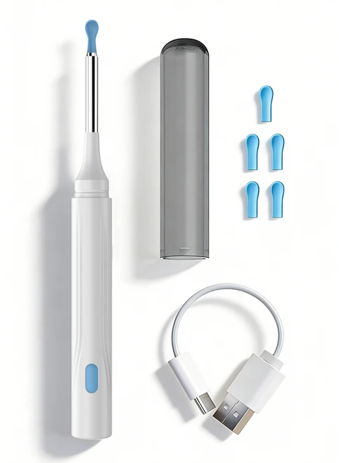 SILUNA 360도 고화질 내시경 귀이개 안전한 실리콘 헤드 다양한 부위 사용 가능 화이트, 1개, 1개입 - 쿠팡