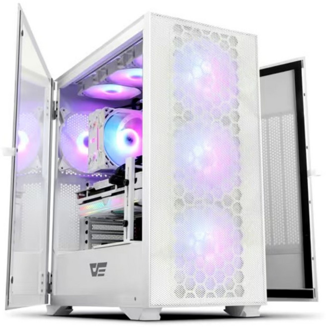 [darkFlash] DLX21 RGB MESH 강화유리 [미들타워] [화이트], 화이트(WHITE), 1개