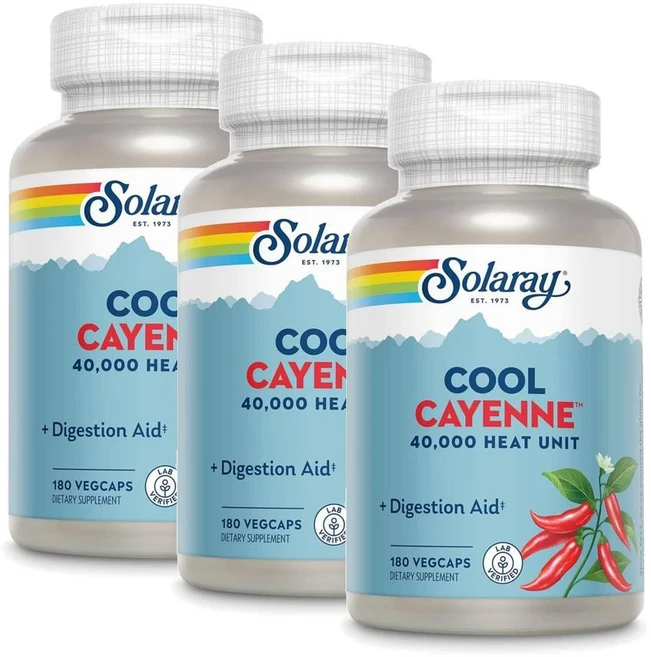 솔라레이 쿨 카이엔 40000 HU 캡슐 SOLARAY Cool Cayenne, 3개, 180정 - 쿠팡