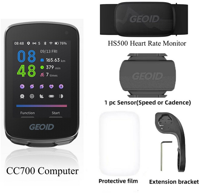 GEOID CC700 Pro 자전거 컴퓨터 2.8인치 터치스크린 GPS 자전거 속도계 글로벌 지도 내비게이션 사이클링, CC700 CS600 HS500