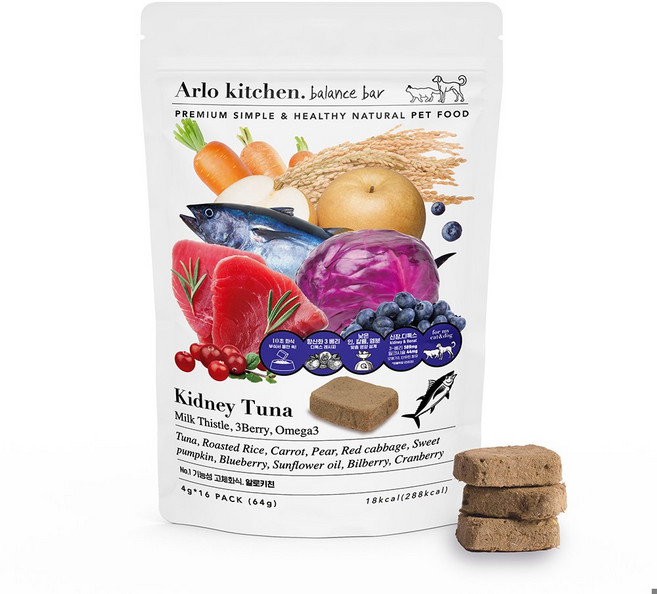 알로키친 만성급성 신부전증 강아지용 신장케어 자연식 키드니튜나 16개입, 참치, 64g, 1개