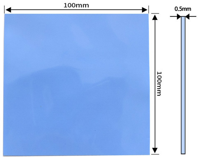 쿨러 써멀패드 Thermal Pad 쿨링 방열 열전도패드 100 x 0.5mm